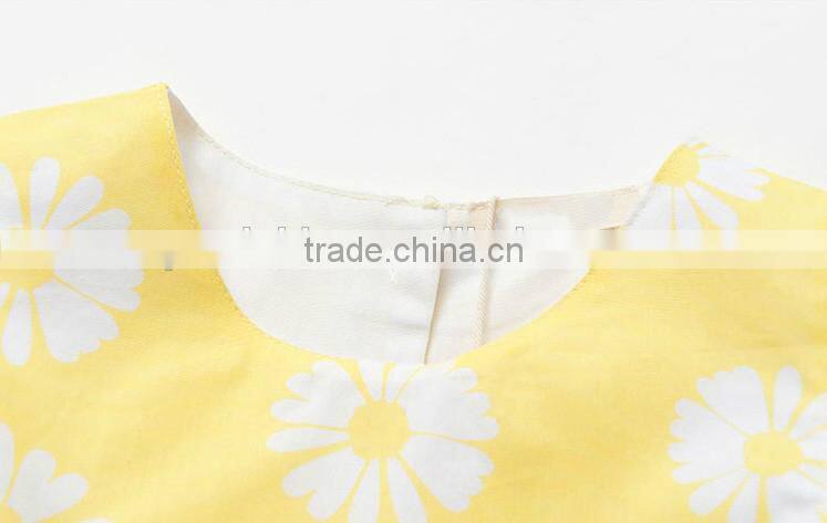 New European and American Cute Princess Dress Daisy Printed Frock