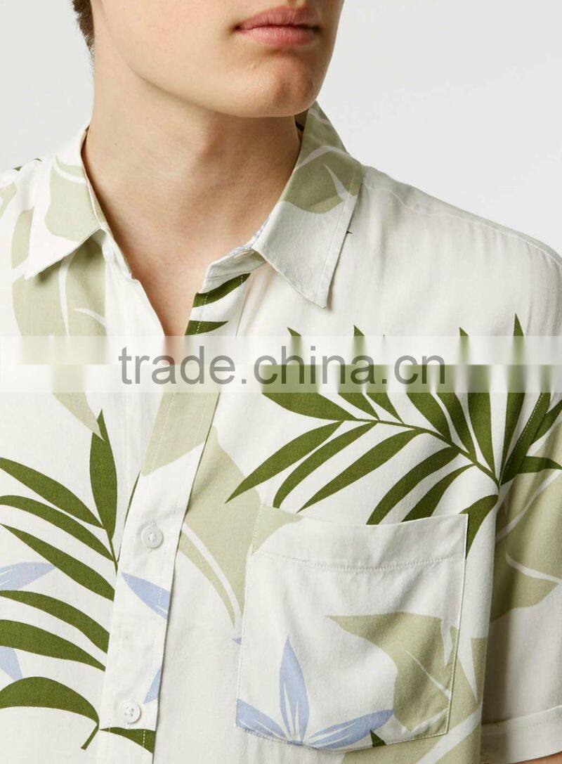 custom quality top cotton printed men's hawaii shirt
