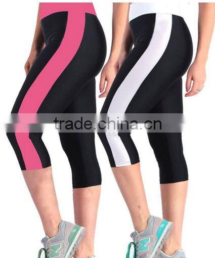 OEM service 3/4 Length tights Stretchable spandex fitness leggings for Yoga, Running