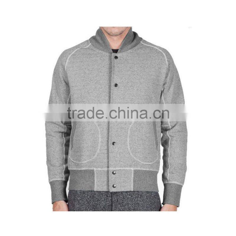 2015 Fashion cheap extraordinary plain custom grey design varsity jacket mens