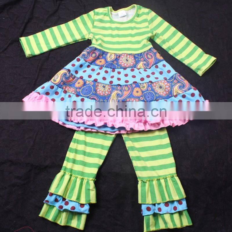 turkey wholesale children clothes bubble Splicing Flower Outfits sets LBYTZ001-67