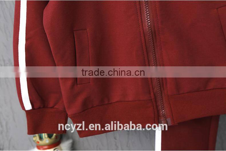 fashion casual cotton kids boys sport clothes and zip up hoodies sport wear sets