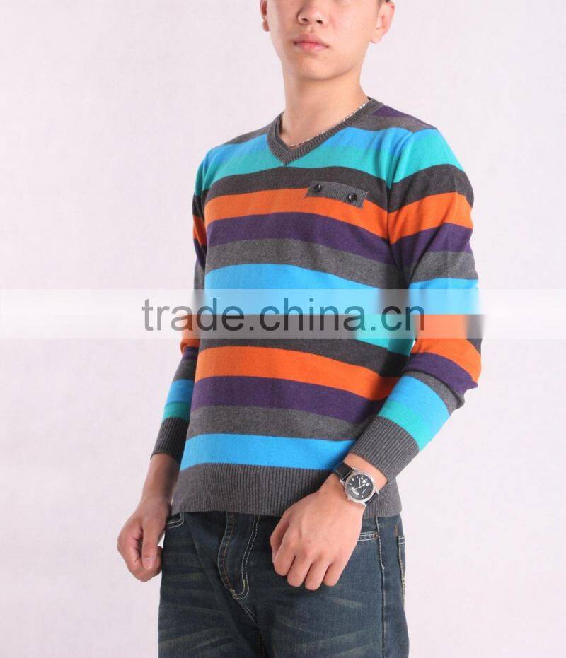2015 Colorful Deep V Neck Sweaters Men