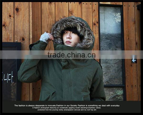 2016 new design vogue european style fishtail military fur parka designer men winter coat