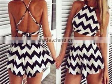 Gauze stiching Chiffon short sleeve blouse summer new design blouse