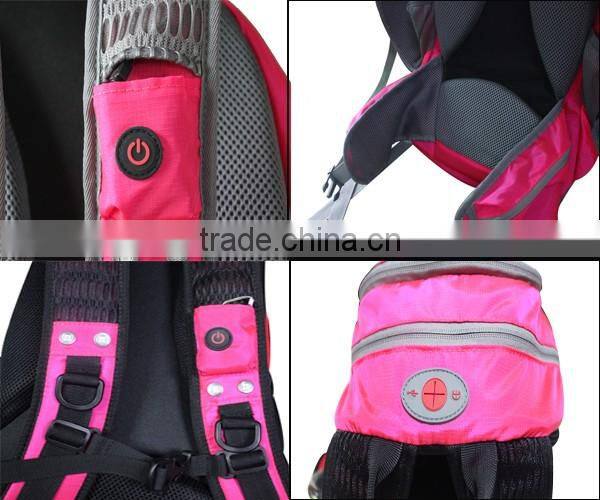 Flashing waterproof LED light safety hiking backpack