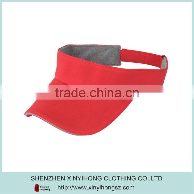Red color high quality ladies golf visor custom made embroidered logo