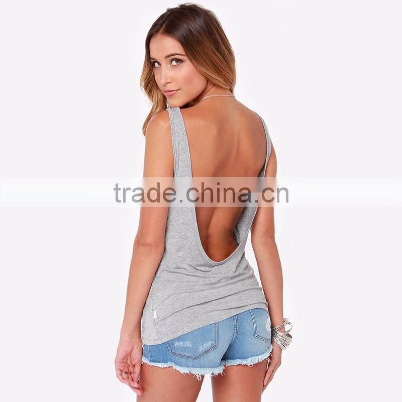 Cotton Crop Top Tank Top2014 new arrive women different size for choice & short front long back printed