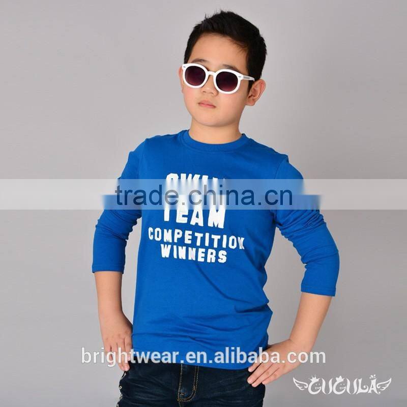 100% cotton boy's long sleeve t-shirt bottoming shirt under shirt basic style simple style
