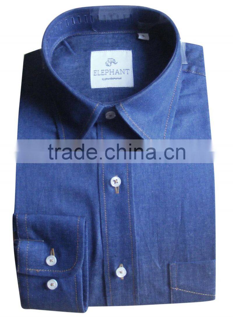 2016 latest style Customized colored denim causal shirt for men