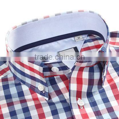 Alibaba 2016 new style bright check pattern cotton shirt elegant for men