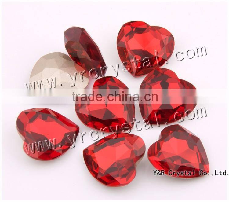 4827 Crystal Beads 28mm Siam Color Red heart glass gemstone