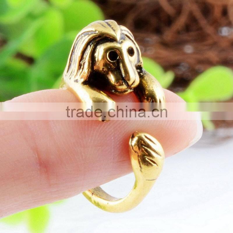 Lion Rings Animal Wrap Rings Jewelry Adjustable Retro Ring for Men & Women Resizable