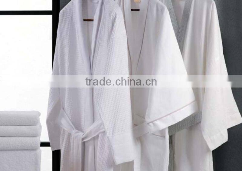 100% cotton waffle bathrobe for hotel and home use