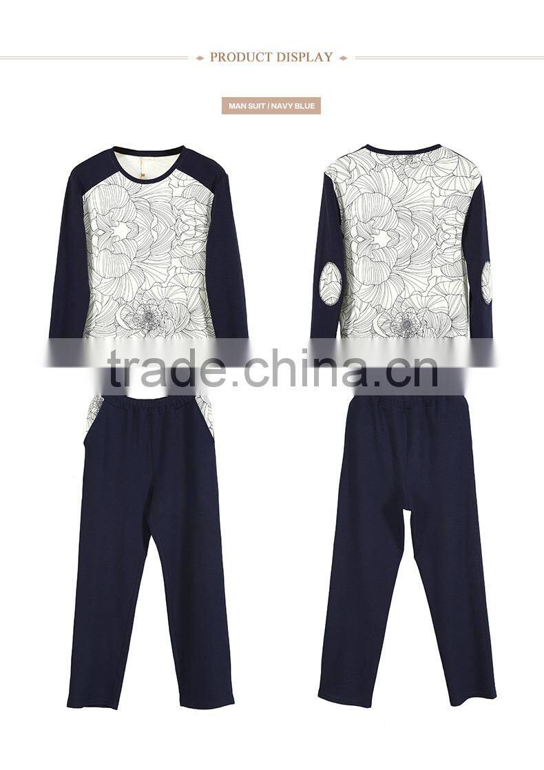 New Products Qianxiu Men Long Plain Fabric Cotton Popular Pajamas