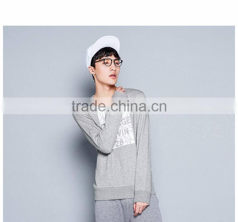 New Arrival Men's Crewneck Pure Color Pullover Sweatshirts,Custom Thick Fleece Pullover Printed Sweatshirts for Men