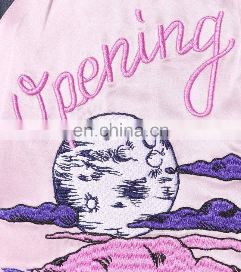 Chinese Clothing Manufacturers Custom Reversible Silk Ladies Spring Bomber Jackets