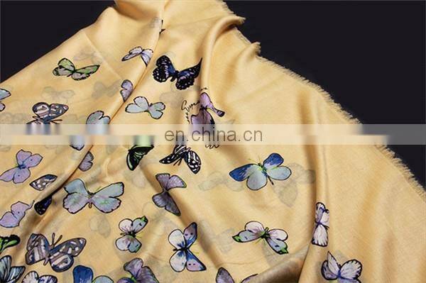 modal cashmere blend fashion butterfly print infinity lady scarf