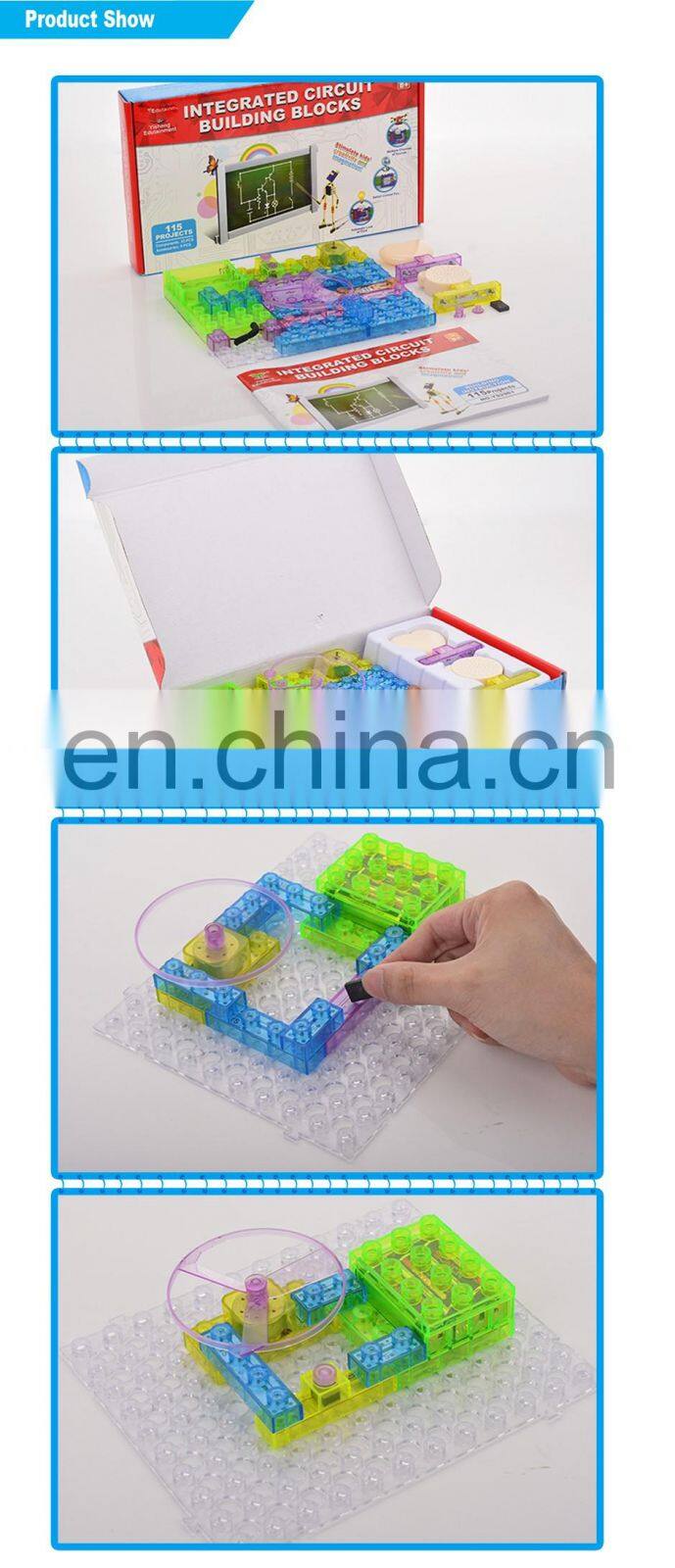 Kids 115pcs electronic integrated circuit building blocks toys