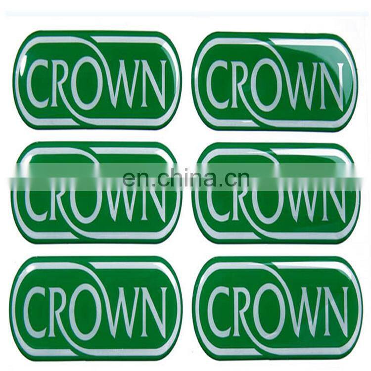 Factory specializing for crystal epoxy plastic sticker/self-adhesive PVC crystal Disu trademark