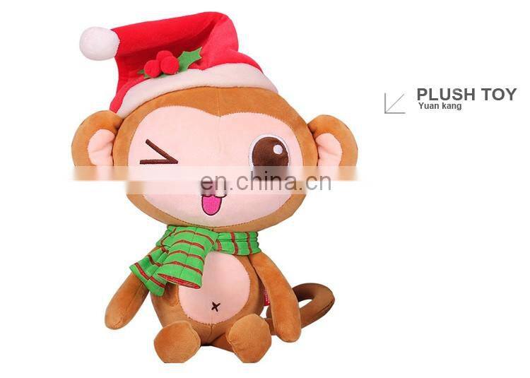 Soft toys 12'' stuffed red christmas monkey doll