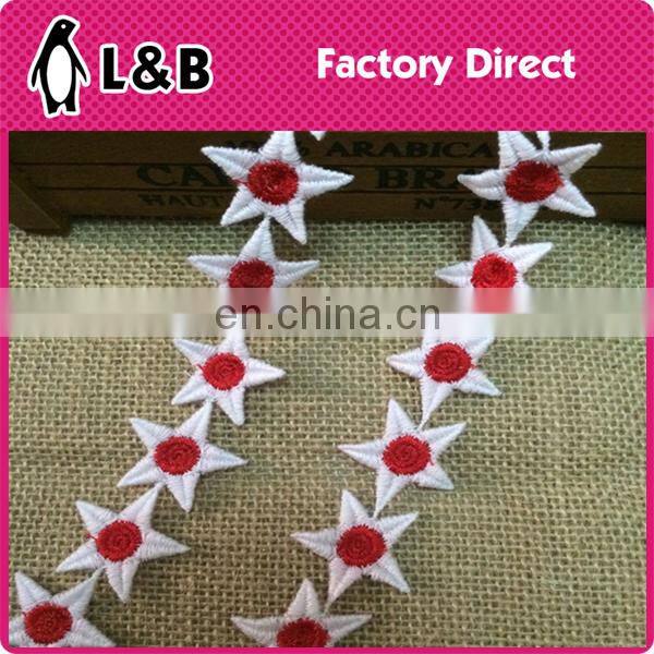 2017 fashion polyester yarn colorful lace trimming sewing ribbon flower trim