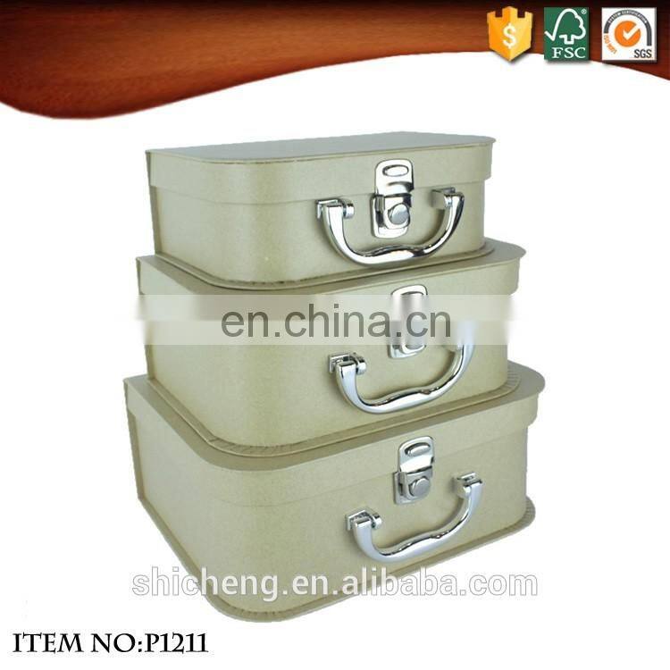 Christmas decorations cardboard storage suitcase gift box with hand for kids