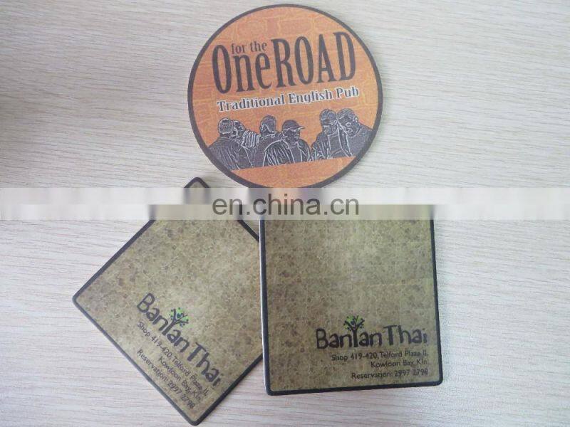 Custom cheap disposable cup coaster absorbent printed paper coffee coaster