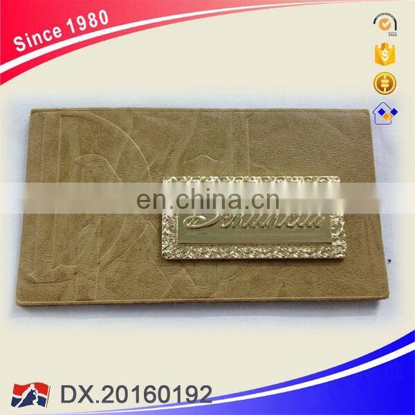 Light Brown Back Custom Garment Metal Leather Labels