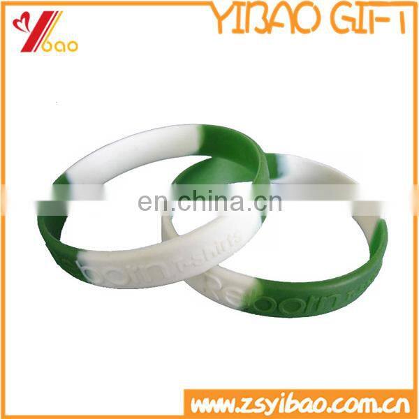 Custom engraved metal silicone bracelet with stainless steel plate