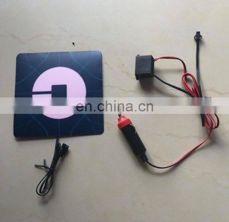 2017 new EL Backlight panel, uber light panel car sticker with 12V inverter for cigarette port