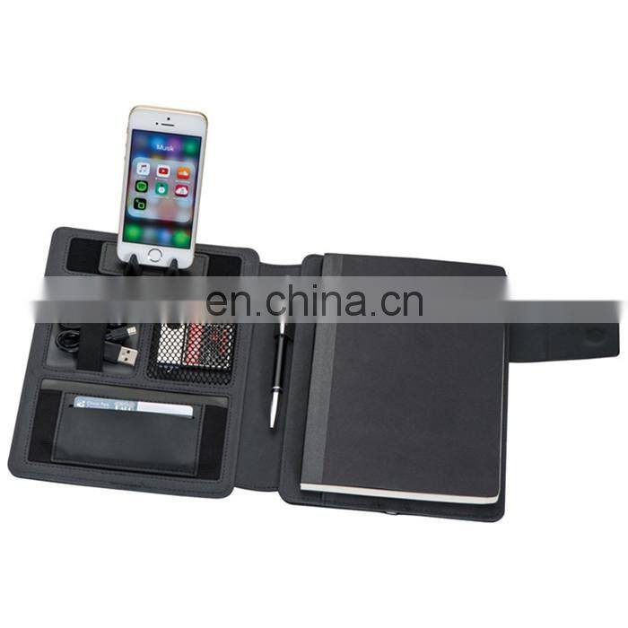 new portable PU planner notebook set with iphone container and cards/pen holder NOTEBO908-2 and mini calculator