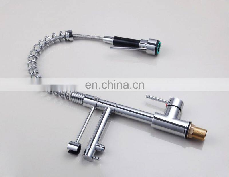 Mixed Brass LED Light Pulling Out Faucet Water Tap For Kitchen