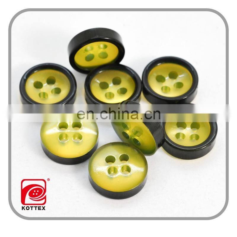18L 20L Classic Pearl Resin/Ployester Shirt Button Has White, Yellow And Blue Color