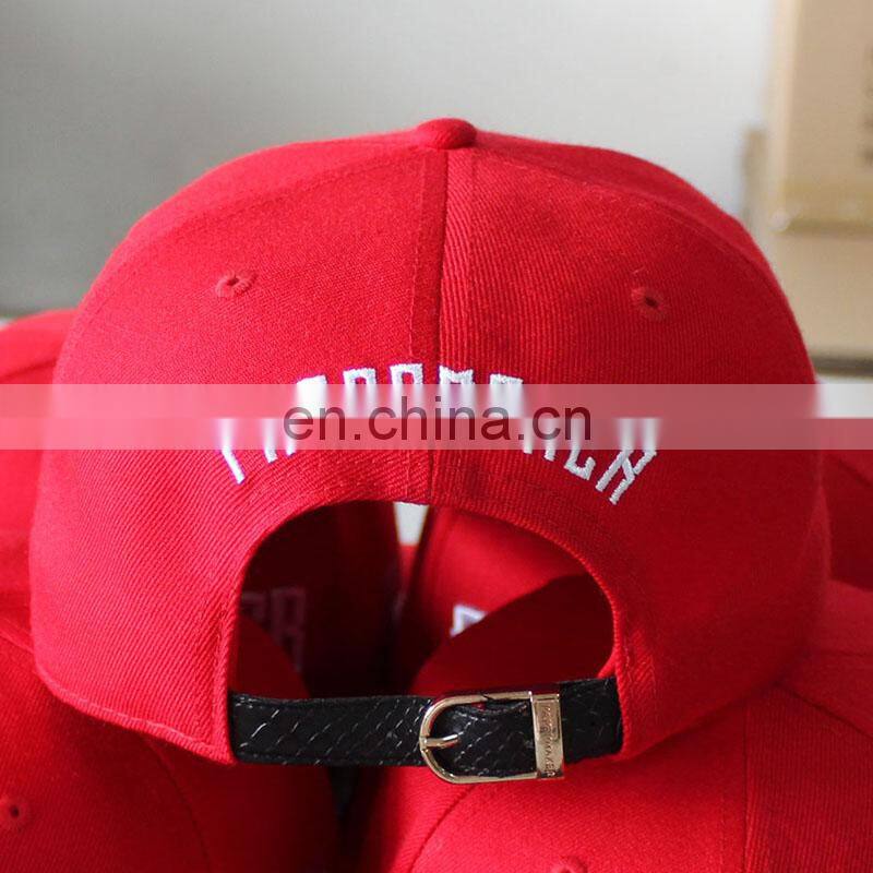 red cotton caps embroidery fun snapback cap adult