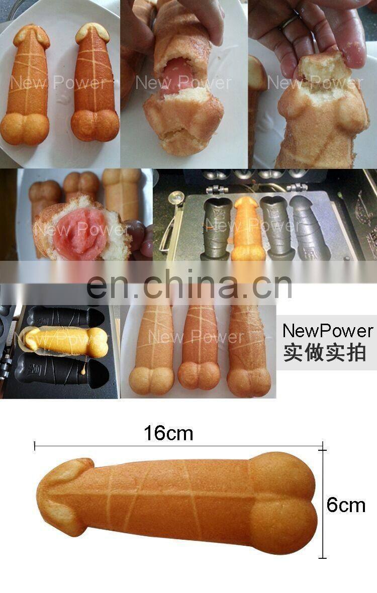 DIgital Electric Taiwan cake penis waffle maker, kitchen penis cake equipment from china