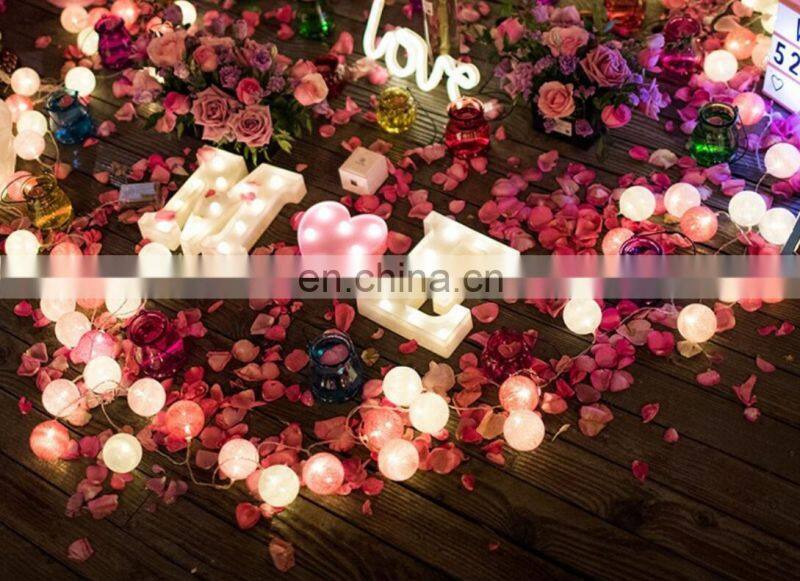 wedding party events decoration plastic mini led sign love letters