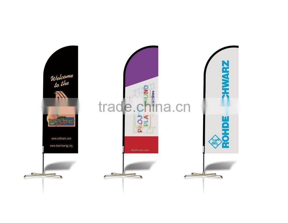 Knitted polyester custom printing banner feather beach flag