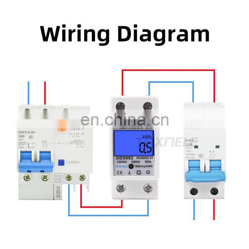 Electric Din Rail Single Phase Two Wire LCD Digital Display Wattmeter Power Consumption Electronic Energy KWh Meter AC230V 50Hz