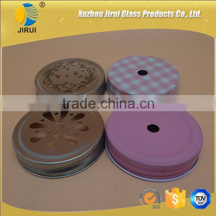 70mm coating tin lid with hole and without hole for mason jar