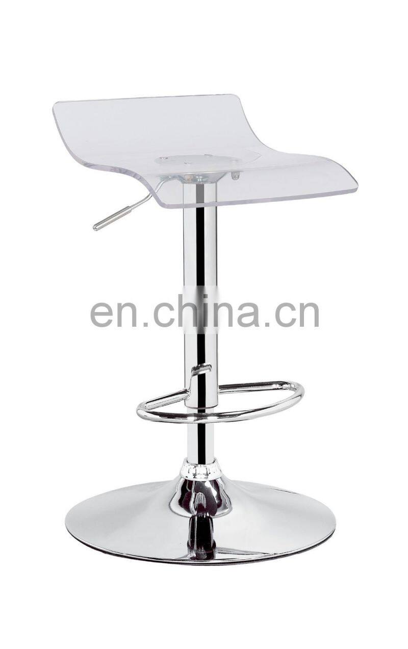 Good Quality Clear Transparent Acrylic Used Swivel Bar Stool with Low Backrest