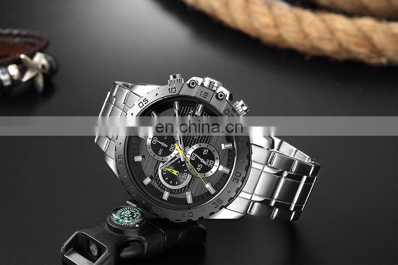 CURREN 8334 Men Quartz Chronograph Business Watches Fashion Stainless Steel Auto Date Casual Wristwatch