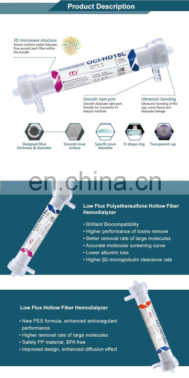 High Flux  Dialyzer Medical Consumables Dialysis Accessories Dialysis with good Price