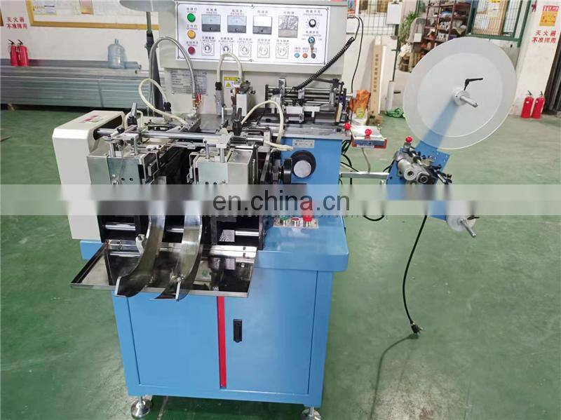 US4000 Auto hot cold knife cotton webbing ribbon garment nylon label cutting and folding machine with triangle middle fold