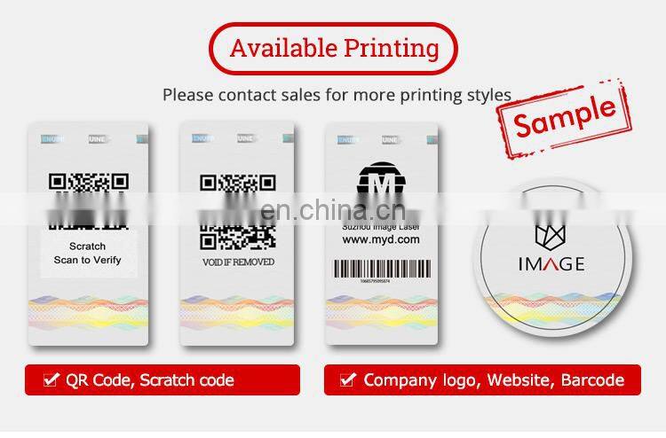 Warranty Void Hologram Sticker with Scratch QR