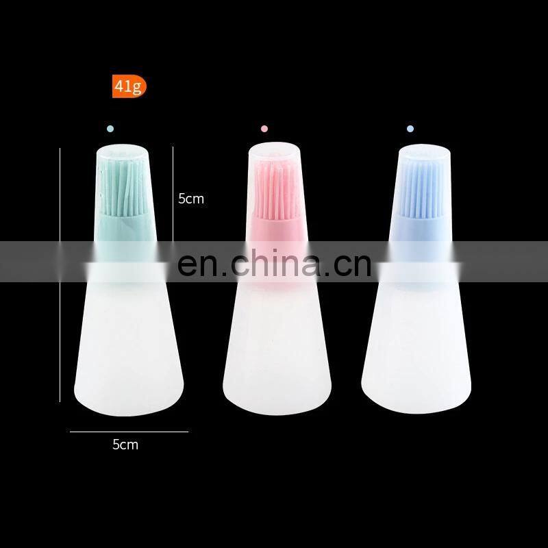 Barbecue Oil Brush Oil Dispenser with Brush High Temperature Resistant Silicone Oil Bottle with Brush Kitchen Baking Gadgets