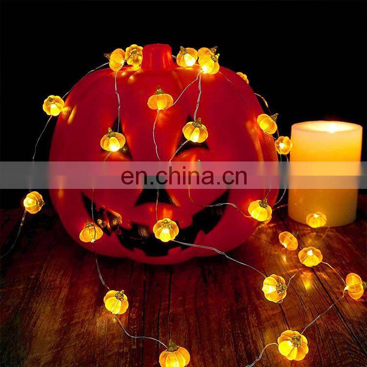 White PVC Solar Power Halloween Light Flash Item Cable Garden Color Bulb Pumpkin Lamp