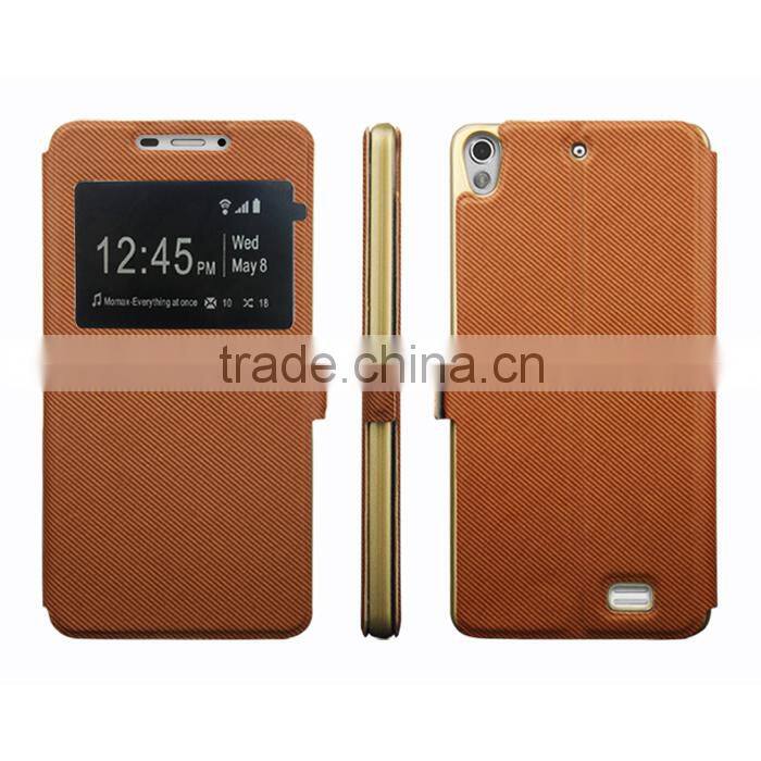 Factory directly sale , leather case for FLY Tornado Slim with window