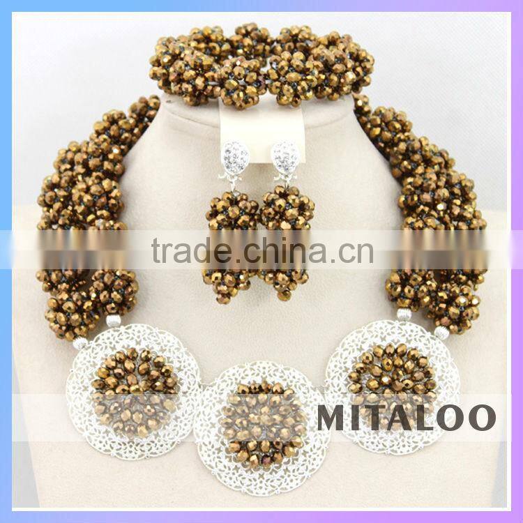 Mitaloo Red Bead Necklace Set Bead Necklace Nigerian African Bead Jewelry Sets MT0002