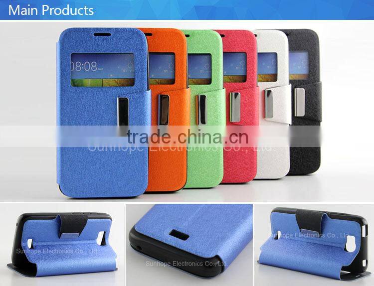 tpu pu leather flip cover with stand case for HUAWEI Y541 honor bee wallet cover